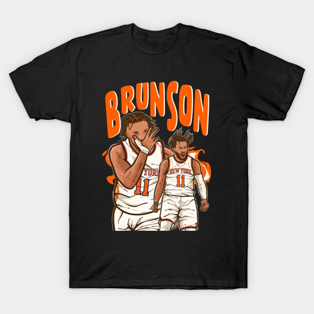 Jalen Brunson Cartoon T-Shirt by rattraptees